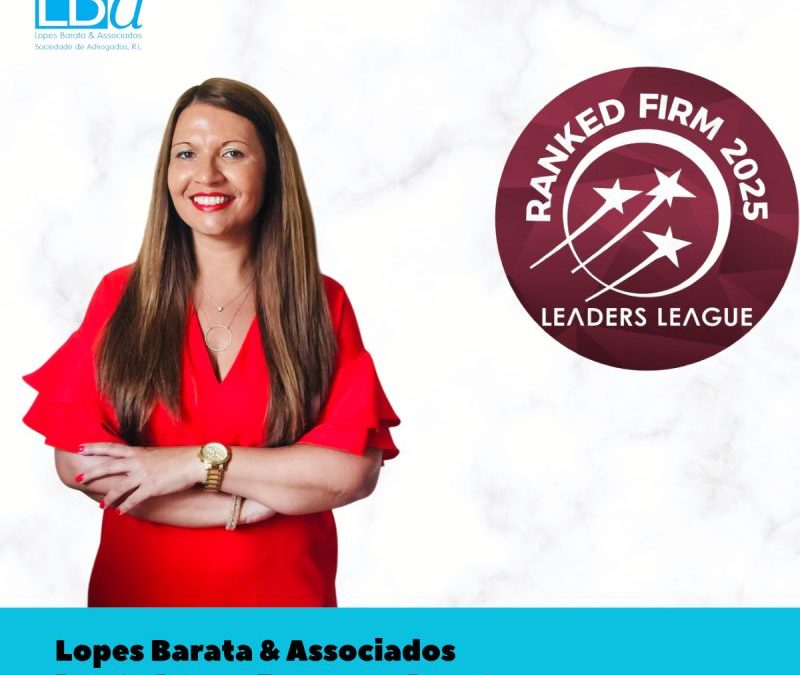 A Lopes Barata & Associados foi distinguida pelo diretório Leaders League, como “𝘝𝘢𝘭𝘶𝘢𝘣𝘭𝘦 𝘗𝘳𝘢𝘤𝘵𝘪𝘤𝘦”.